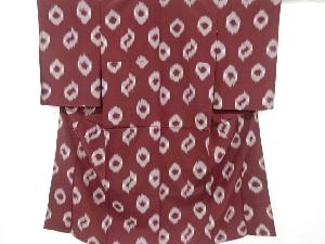 大正ロマン　絣柄織り出しお召単衣着物